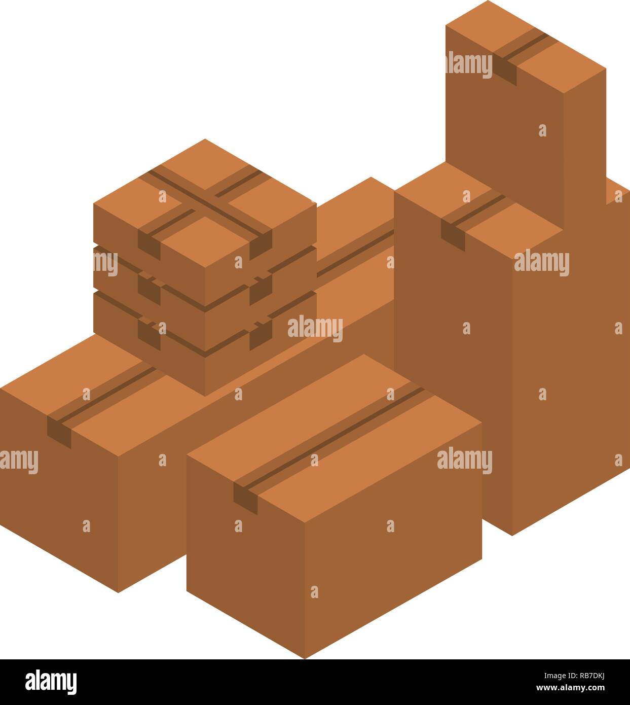 Warehouse delivery box icon, isometric style Stock Vector