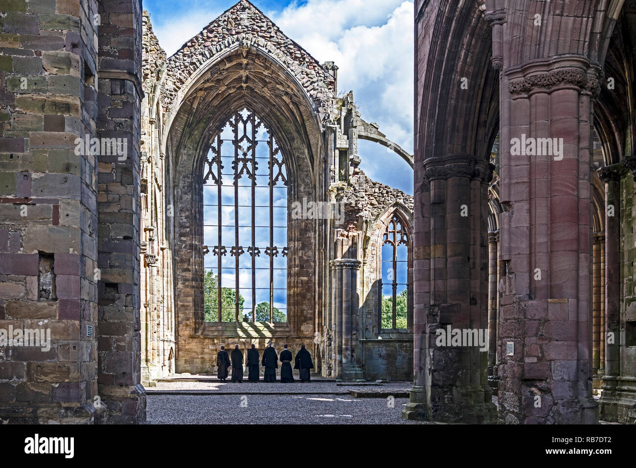 Melrose Abbey (Scotland, Great Britain) Stock Photo