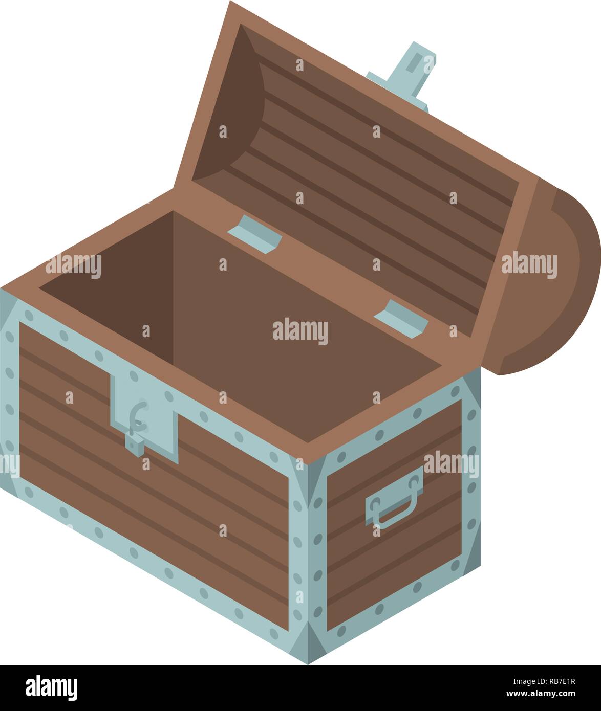 Empty treasure box icon, isometric style Stock Vector