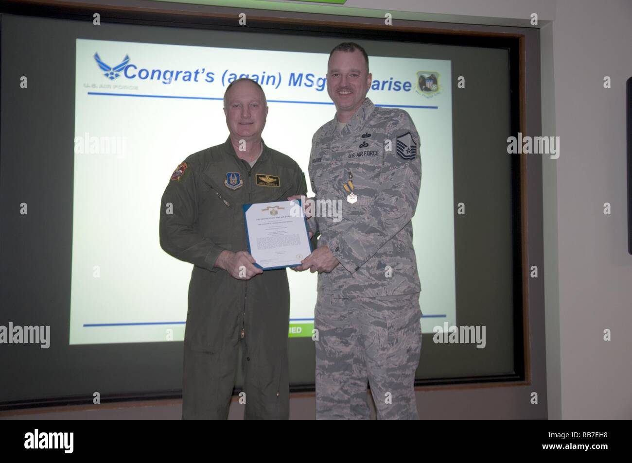 Master Sgt. Kent L. Kagarise, right, a paralegal with the 442d Fighter