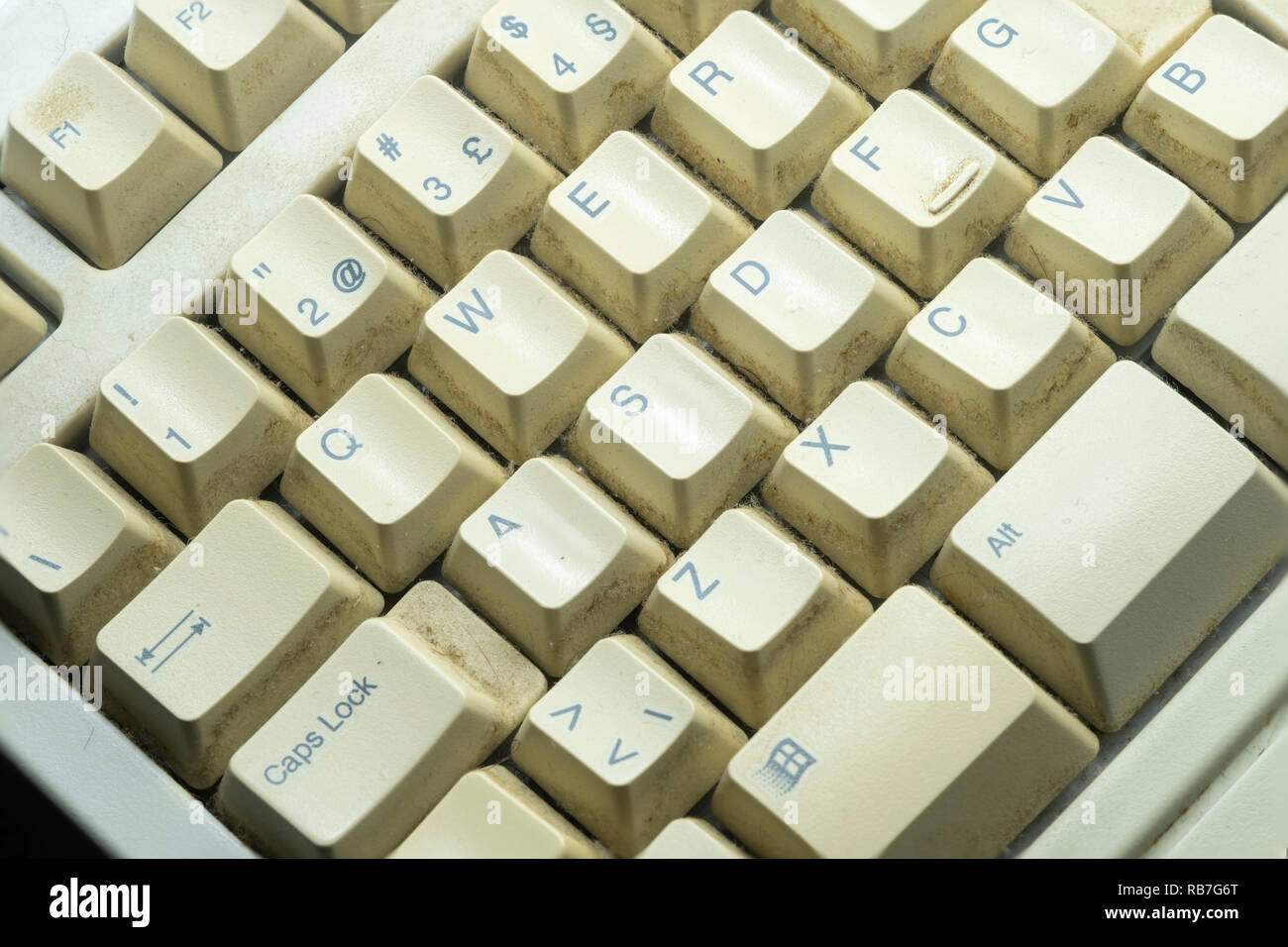 Old dirty computer keyboard Stock Photo