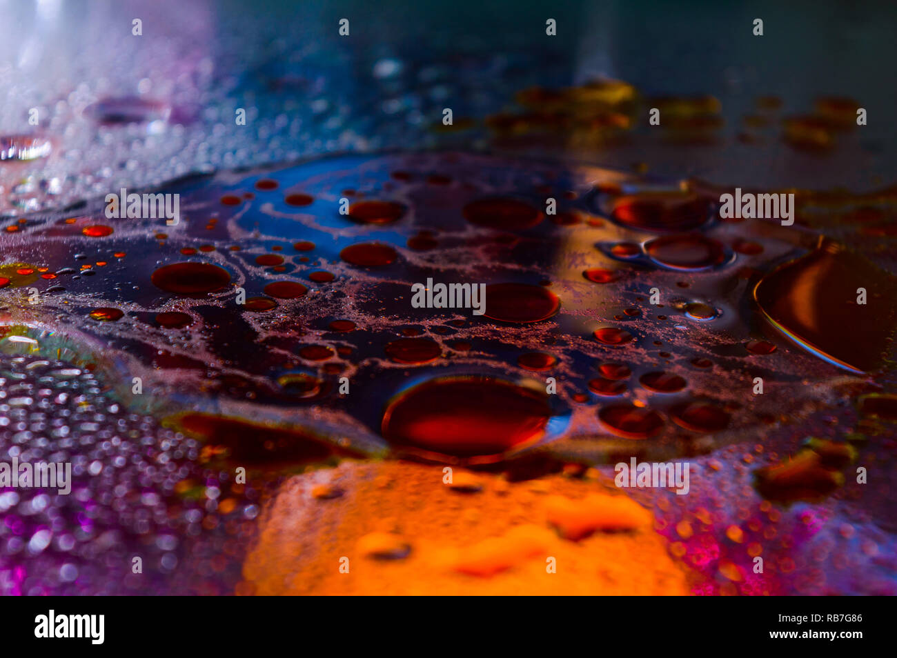 water drops and oil drops Stock Photo Alamy