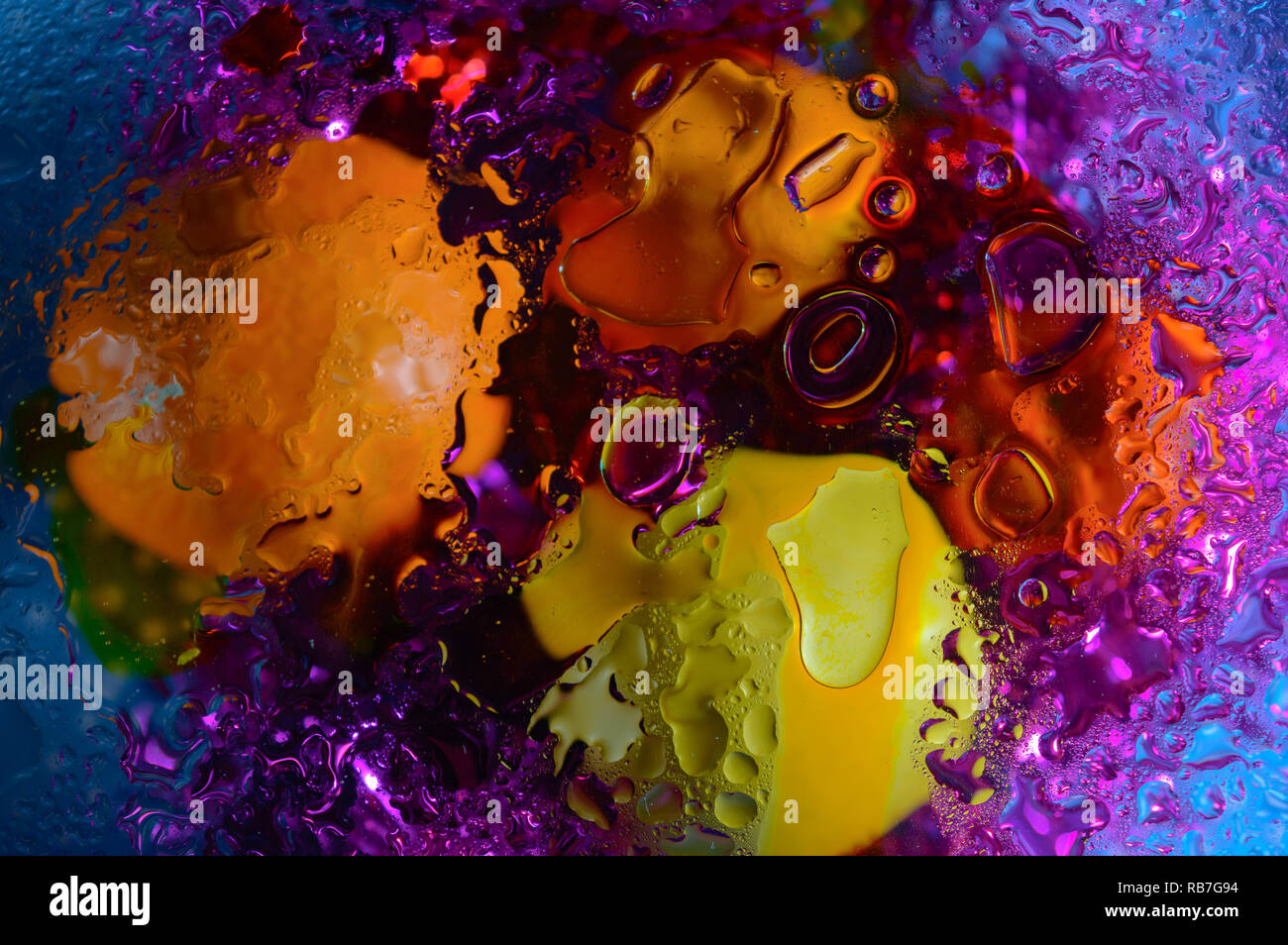 water drops and oil drops Stock Photo Alamy