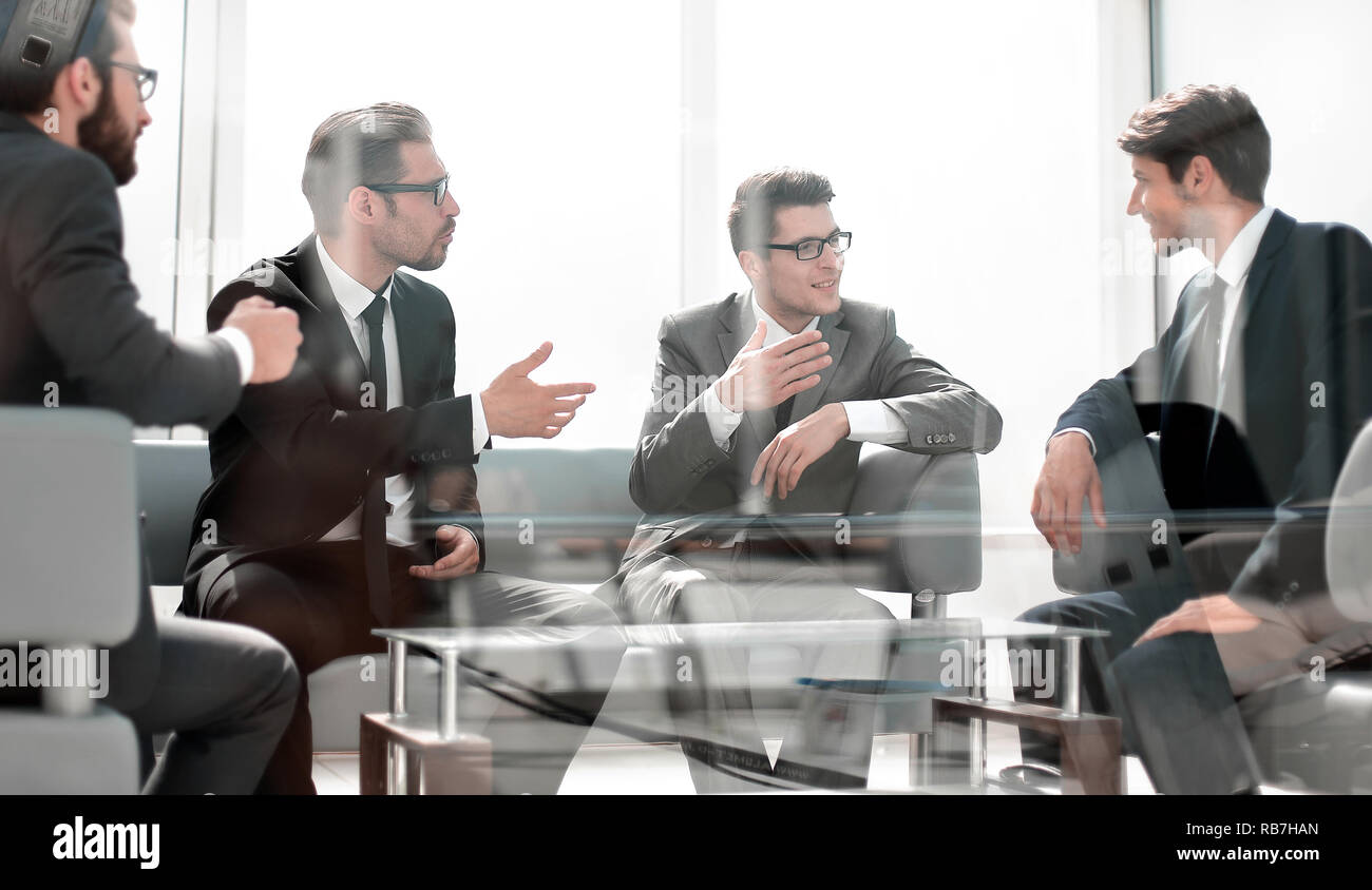 business people discuss new opportunities at a business meeting Stock