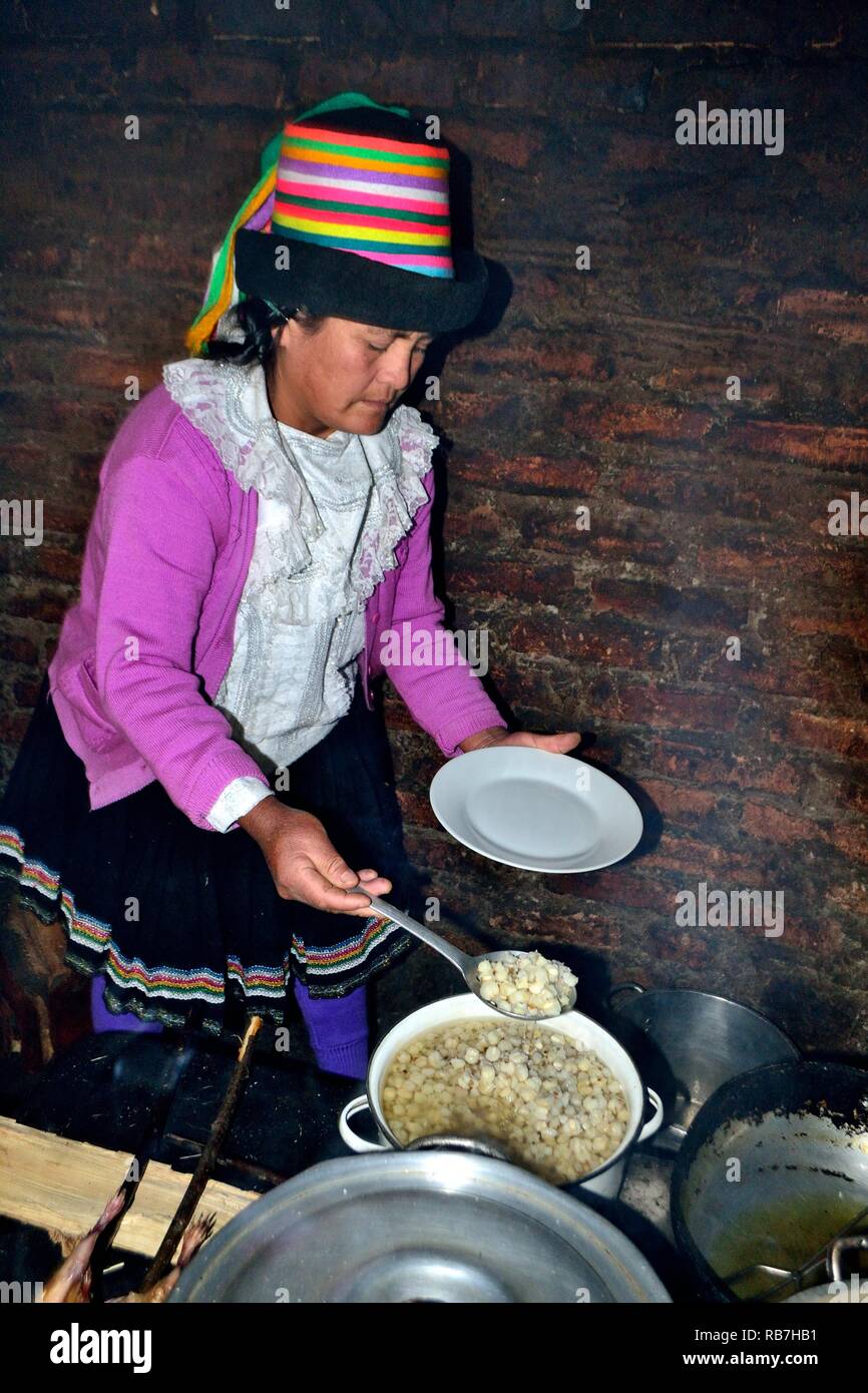 Grilled Cuy - Peasant community restaurant - Llanganuco lagoons  - National park HUASCARAN. Department of Ancash.PERU             Stock Photo