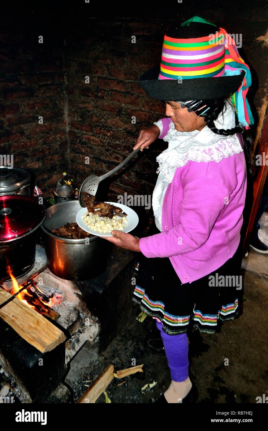 Grilled Cuy - Peasant community restaurant - Llanganuco lagoons  - National park HUASCARAN. Department of Ancash.PERU             Stock Photo