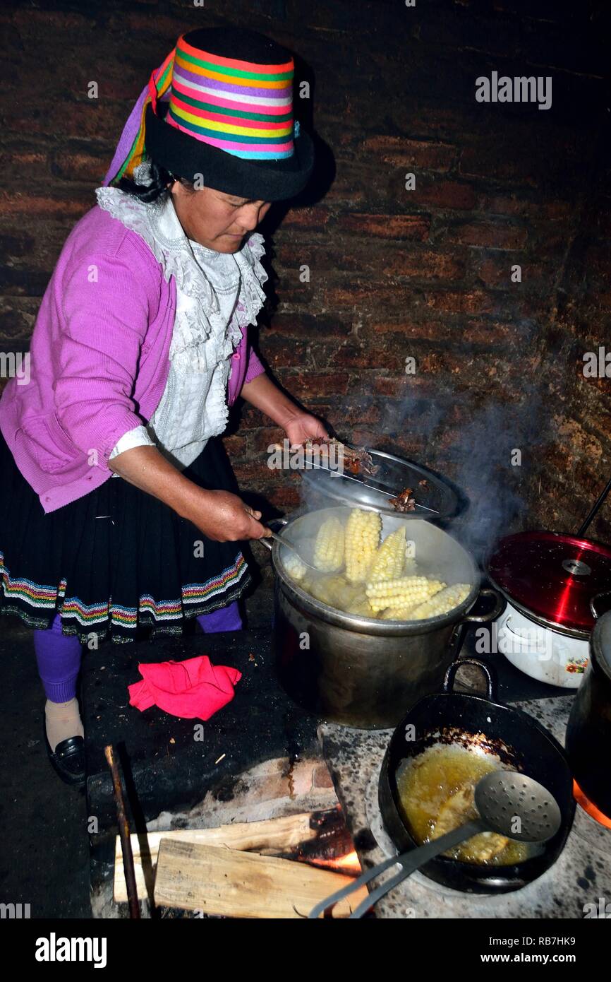 Grilled Cuy - Peasant community restaurant - Llanganuco lagoons  - National park HUASCARAN. Department of Ancash.PERU             Stock Photo