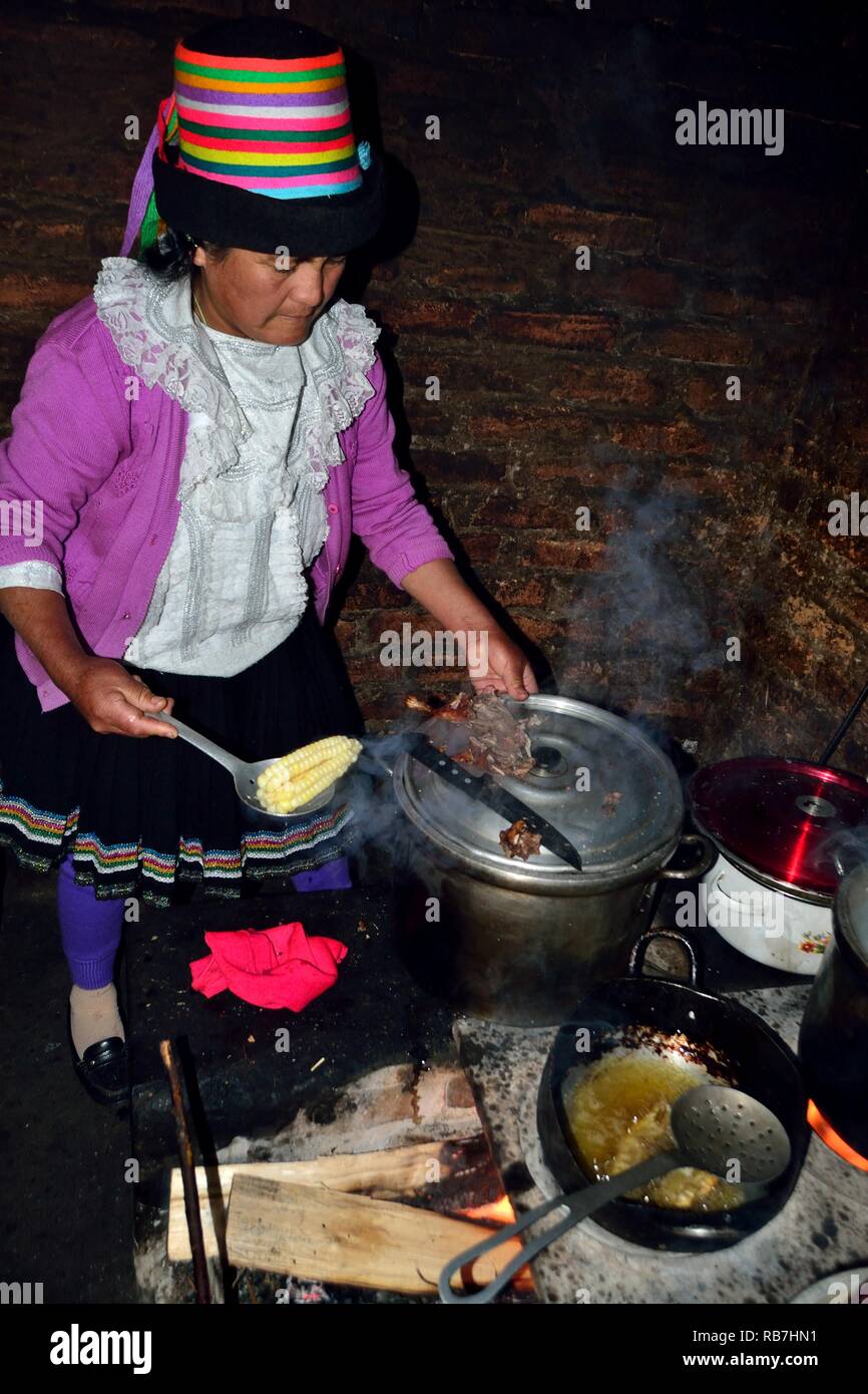 Grilled Cuy - Peasant community restaurant - Llanganuco lagoons  - National park HUASCARAN. Department of Ancash.PERU             Stock Photo