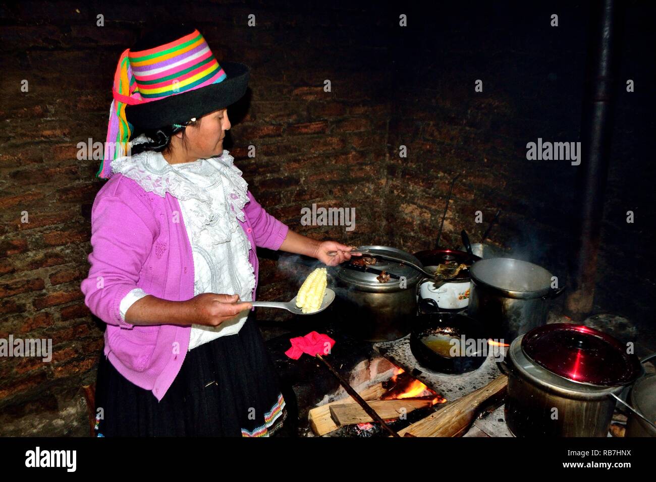 Grilled Cuy - Peasant community restaurant - Llanganuco lagoons  - National park HUASCARAN. Department of Ancash.PERU             Stock Photo
