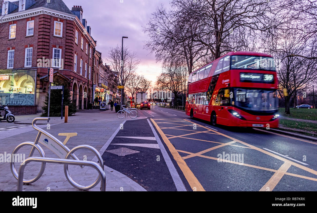 Sunset on Belvue Road Wandsworth Common London UK Stock Photo Alamy