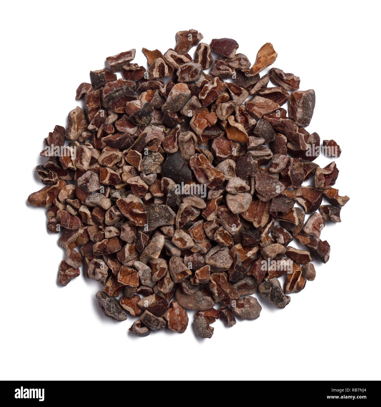 A small pile of organic cacao nibs Stock Photo