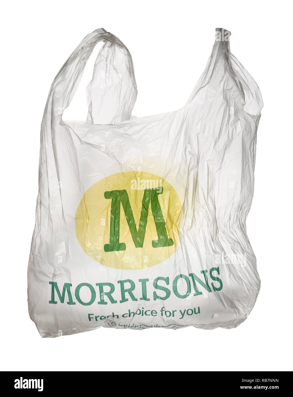 A Morrisons supermarket carrier bag Stock Photo