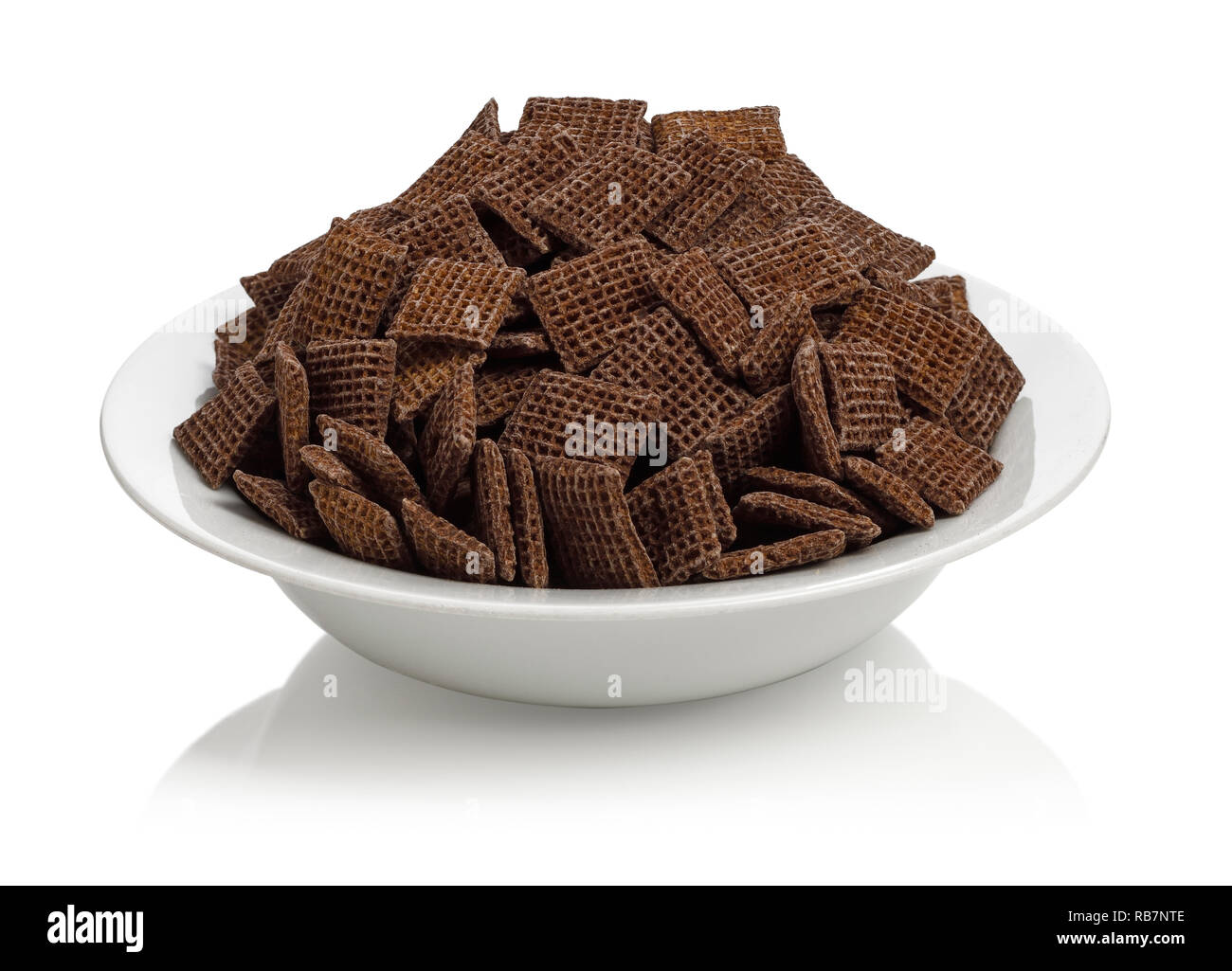 A bowl filled with Nestle Coco Shreddies breakfast cereal Stock Photo