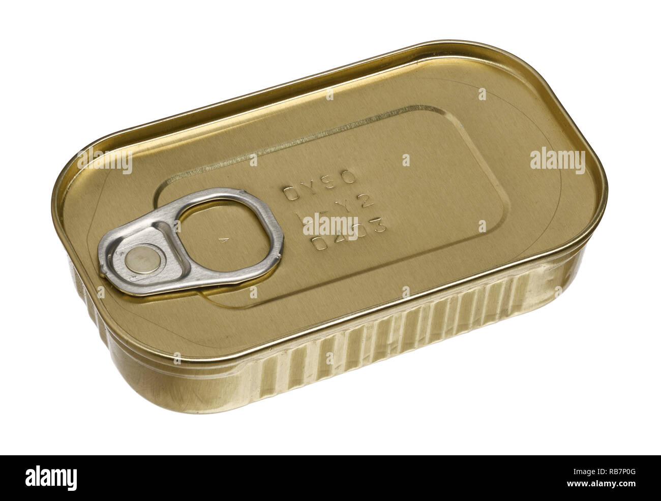 A metal ring pull tin of smoked oysters Stock Photo