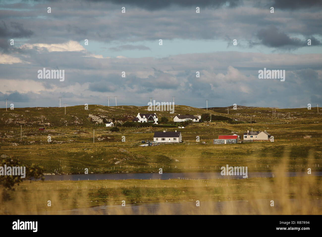 Croft houses on the northern side of the Isles of Lewis and Harris in
