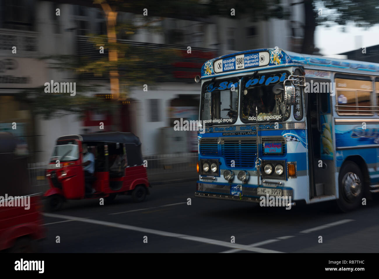 Moving bus on street hi-res stock photography and images - Alamy