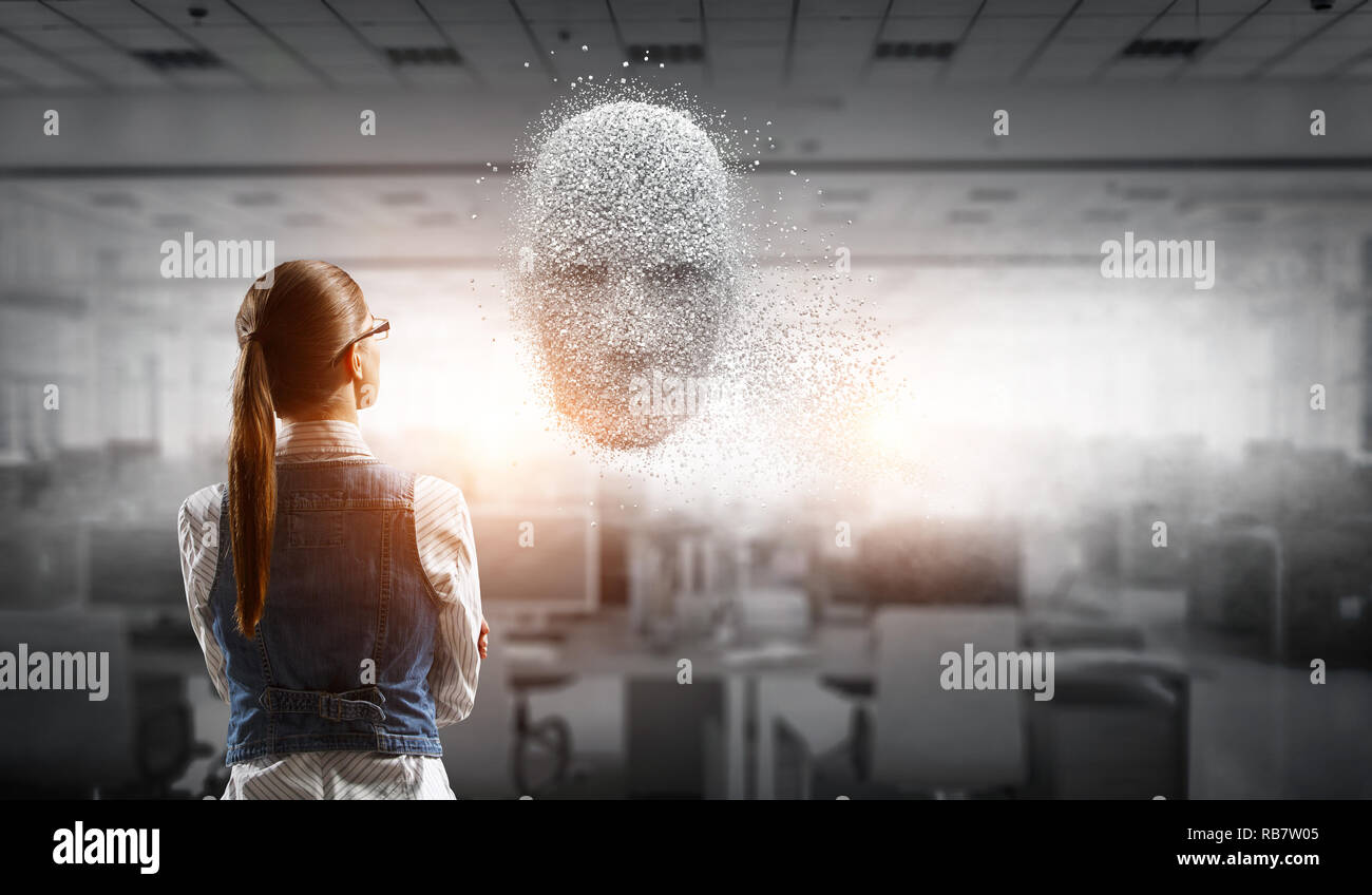 Artificial intelligence and future technologies. Mixed media Stock Photo
