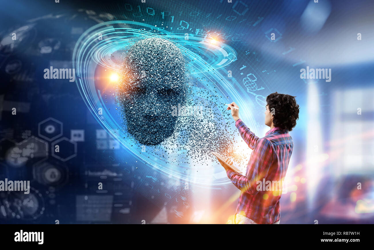 Artificial intelligence and future technologies. Mixed media Stock Photo