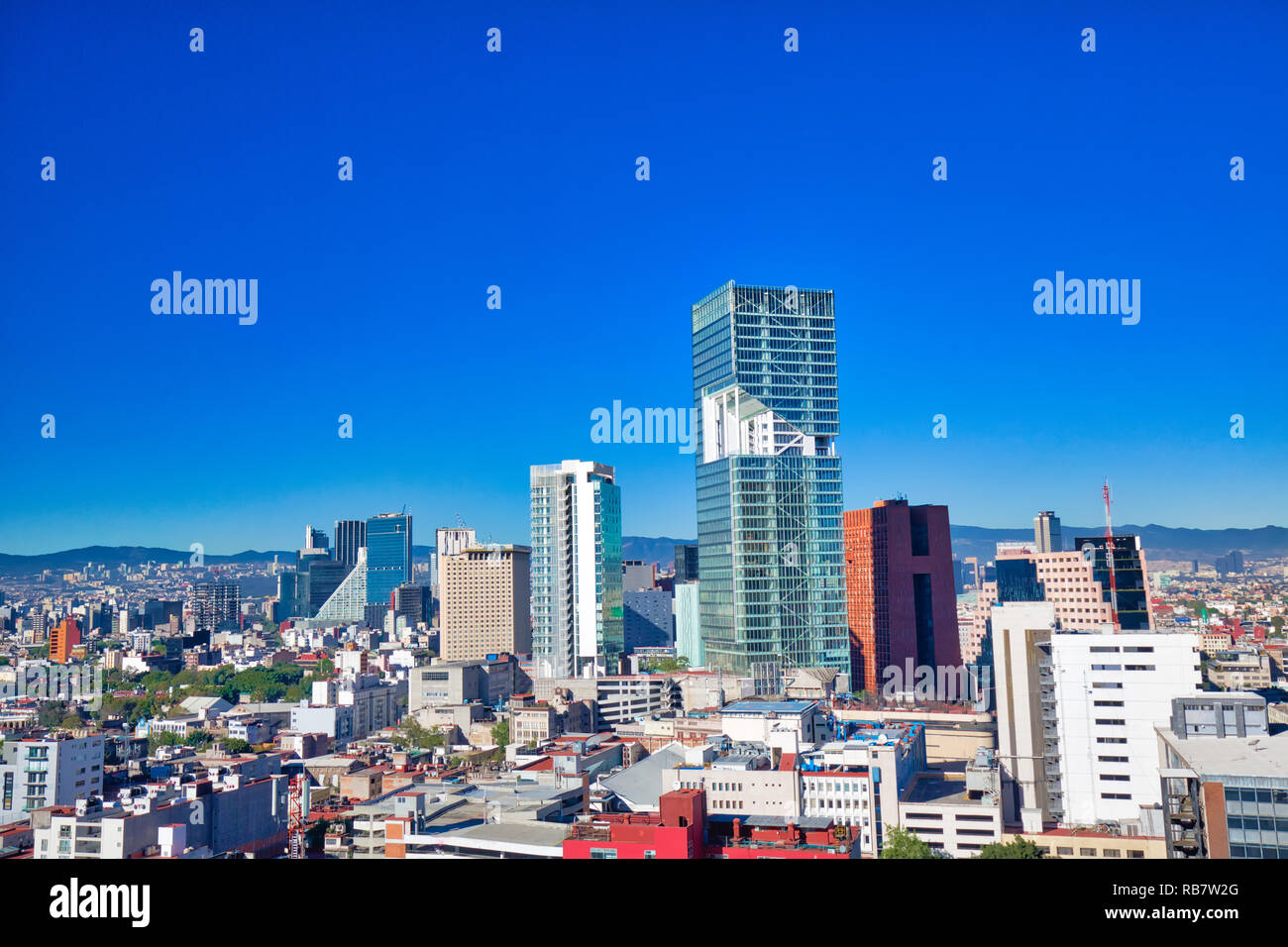 Mexico City Financial center district close to Paseo De Reforma Stock Photo