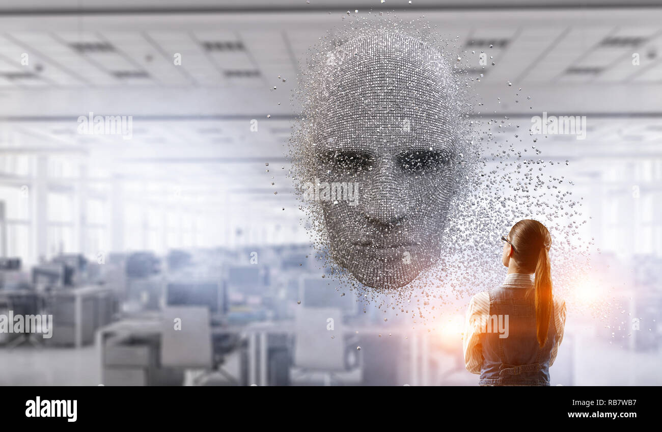 Artificial intelligence and future technologies. Mixed media Stock Photo