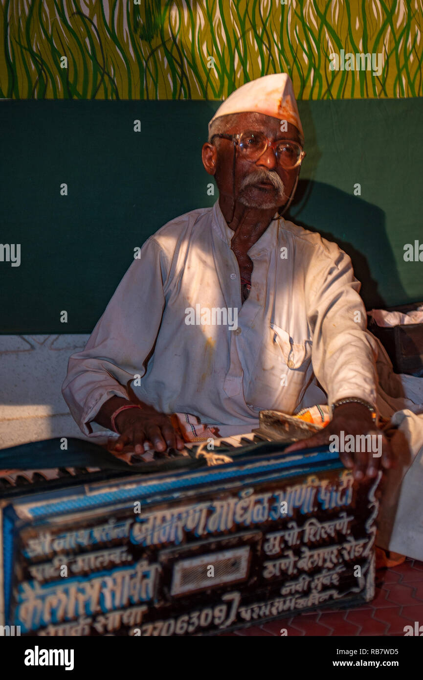 28May2010Harmonium player of gondhal maharashtra INDIA asia Stock Photo Alamy