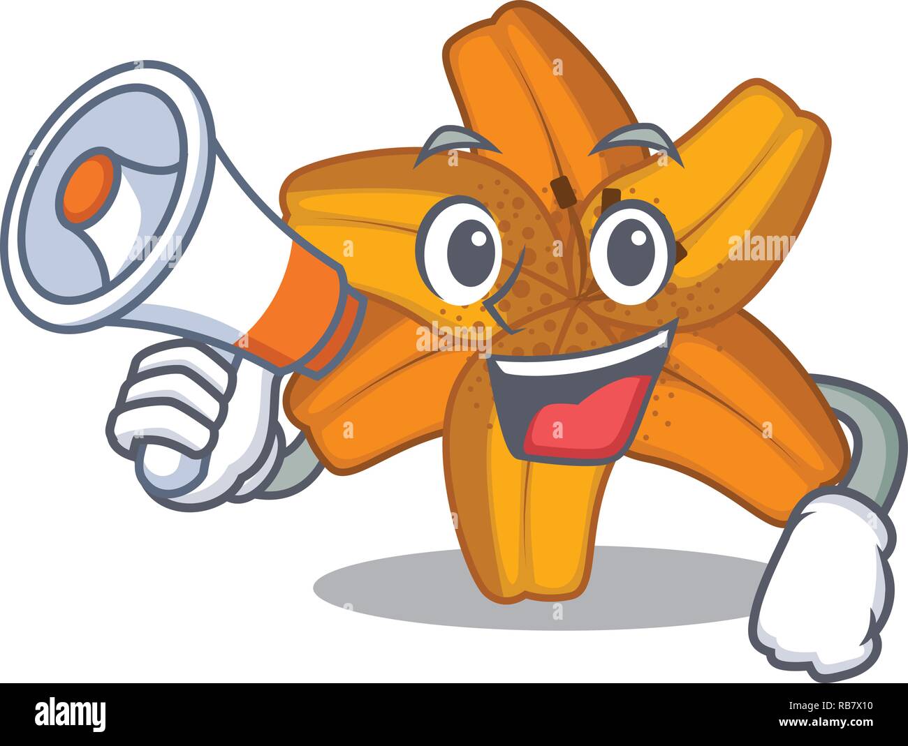 With megaphone tiger lily flower in cartoon form Stock Vector