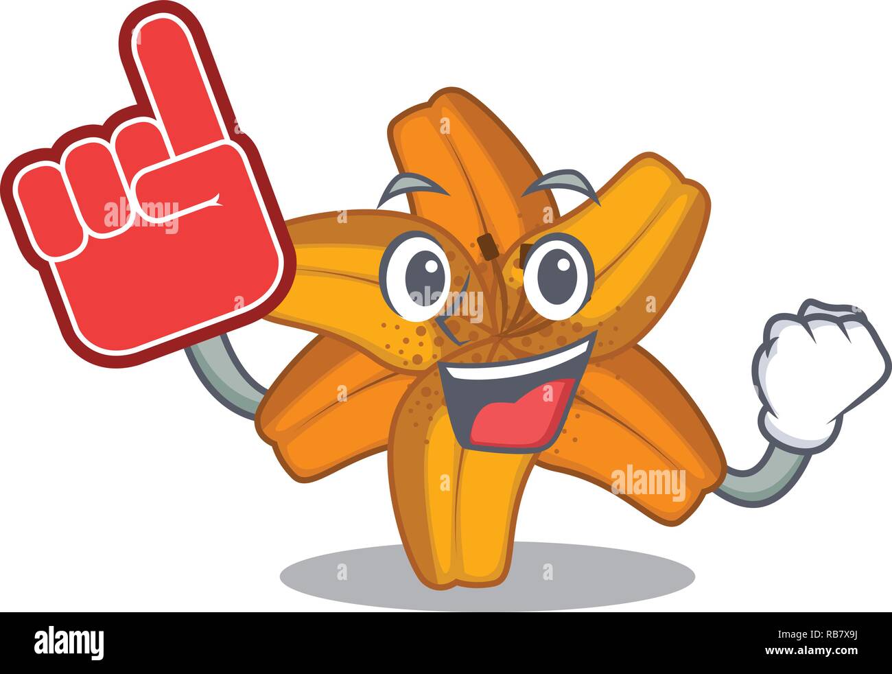 Foam finger tiger lily flower isolated on mascot Stock Vector Image