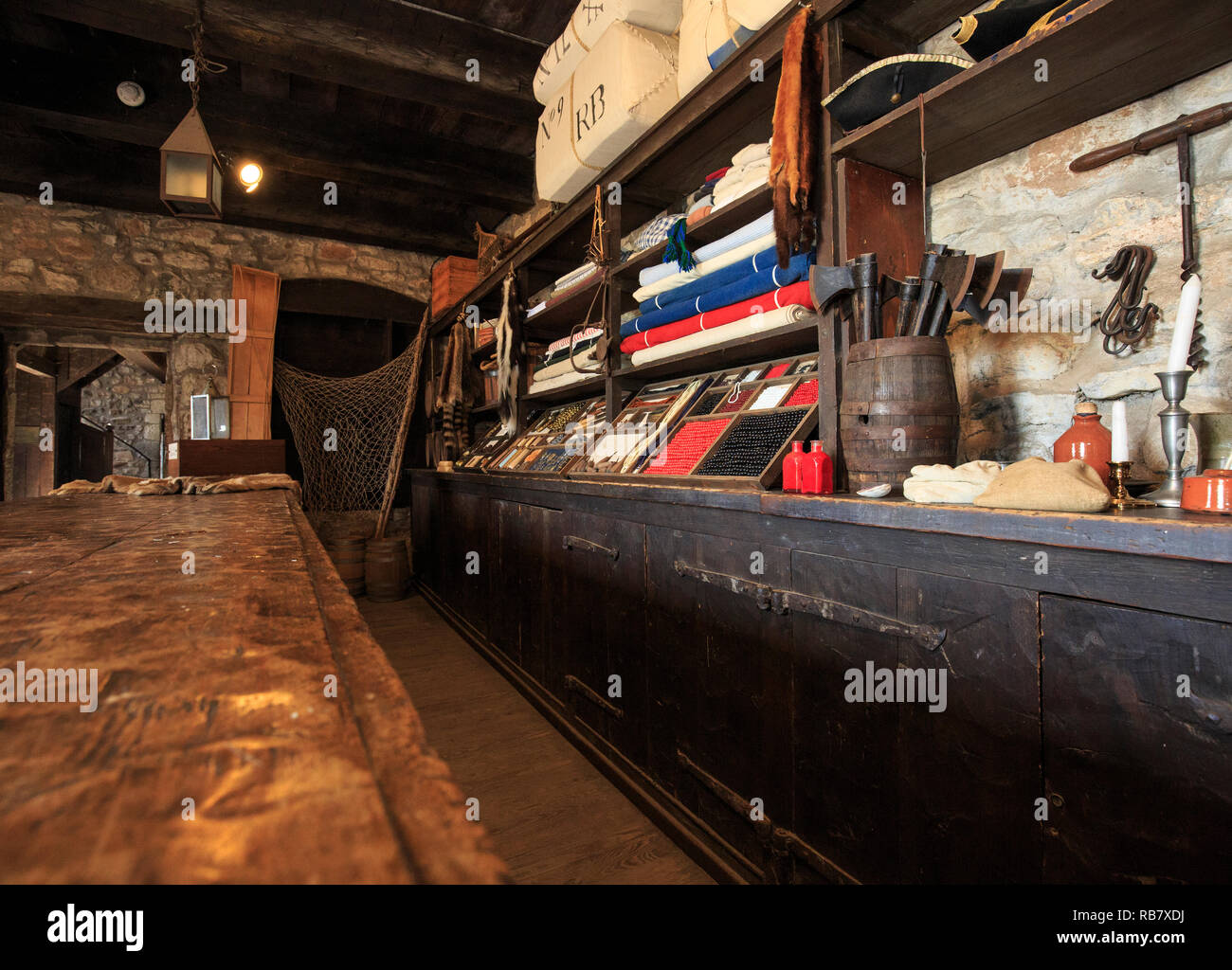 General store at Old Fort Niagara Historical site. Stock Photo