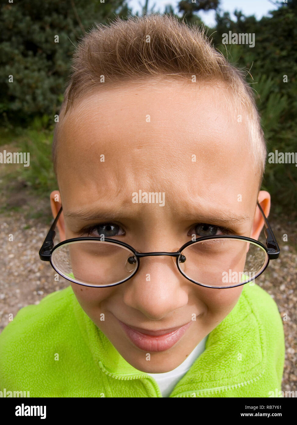 Boy with Glasses Stock Photo Alamy