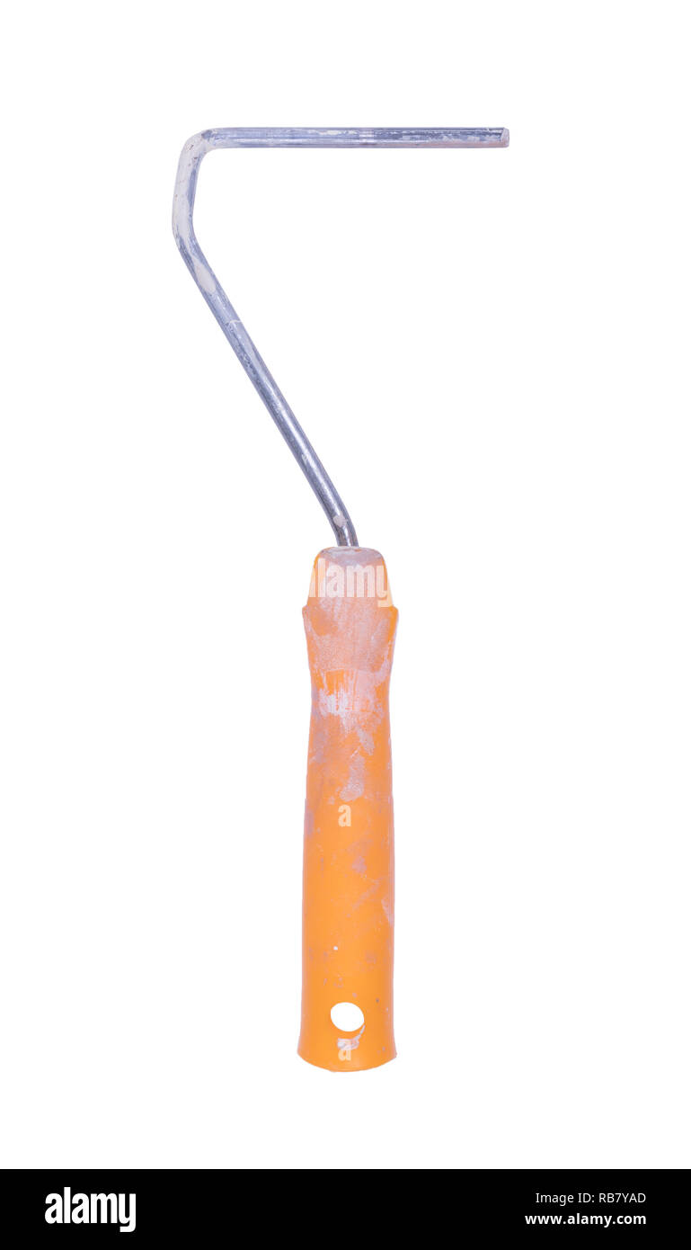 Used paint roller, isolated on a white background Stock Photo - Alamy