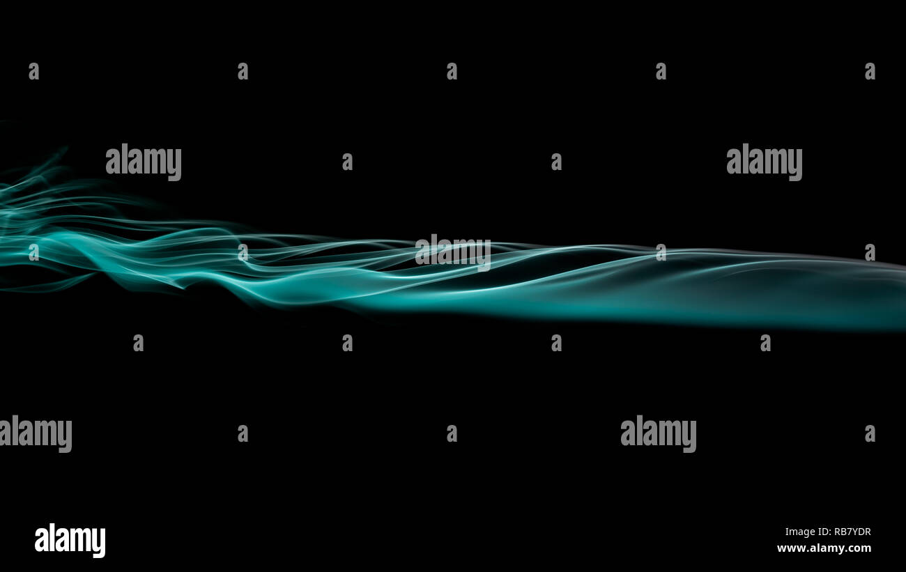 Abstract colored wave smoke on black background Stock Photo - Alamy