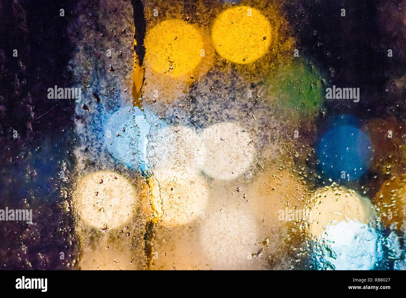 Bokeh in the rain window hi-res stock photography and images - Alamy