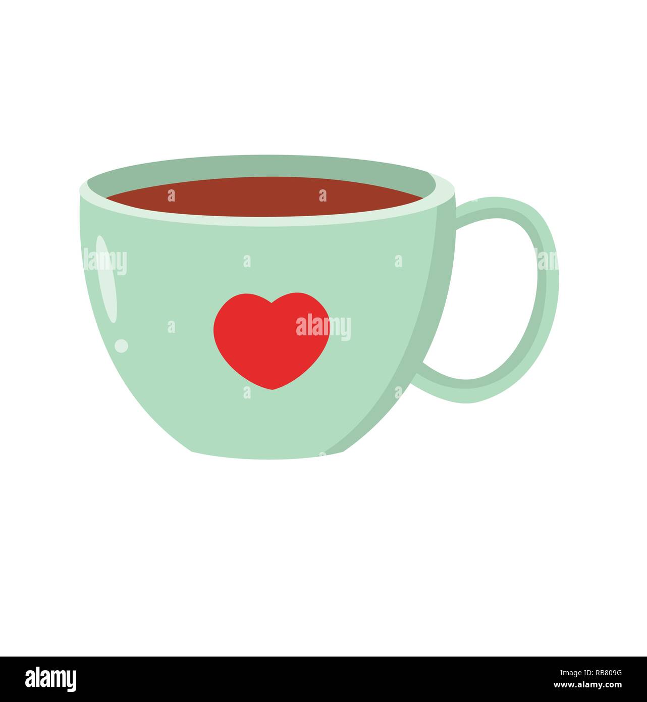 Valentines day coffee icon on white background for graphic and web design, Modern simple vector sign. Internet concept. Trendy symbol for website design web button or mobile. Stock Vector