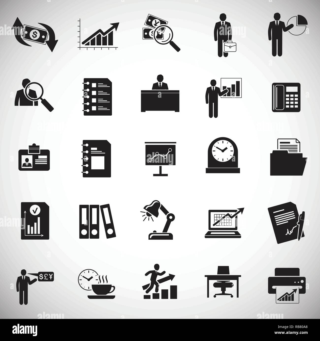 Business icons set on white background for graphic and web design ...