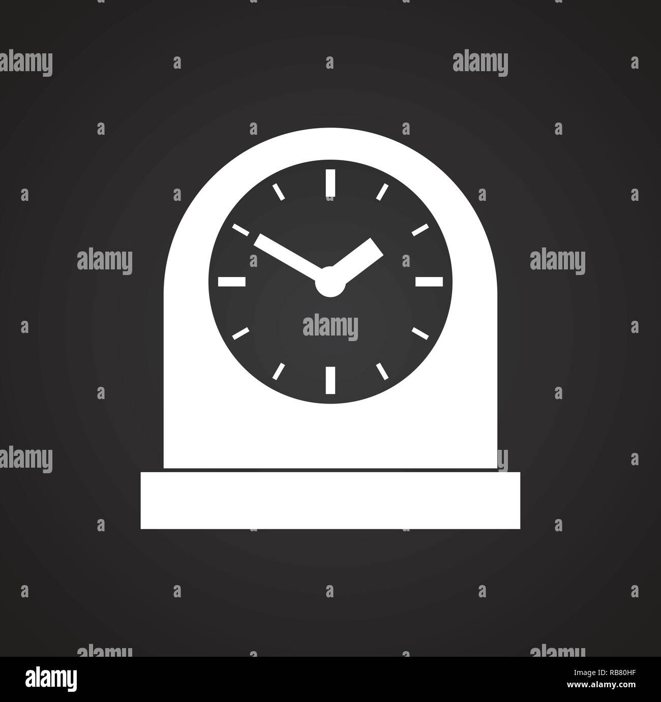 Table clock icon on black background for graphic and web design, Modern ...