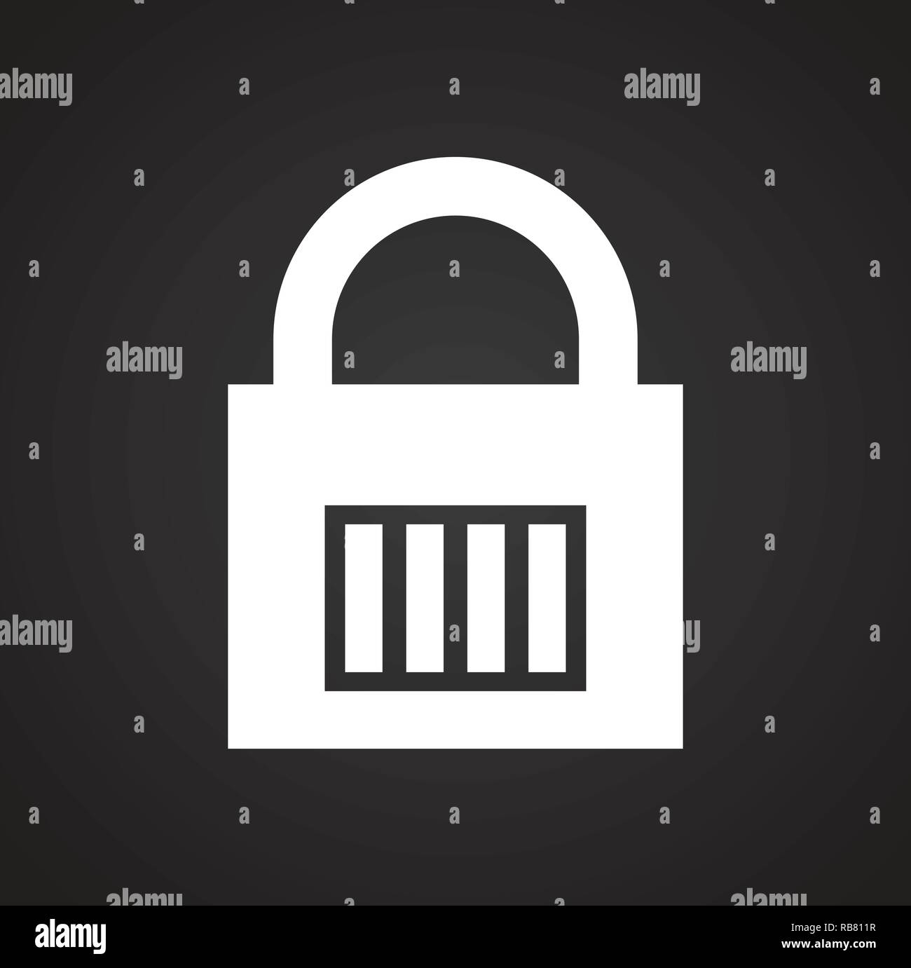 Lock icon on black background for graphic and web design, Modern simple ...