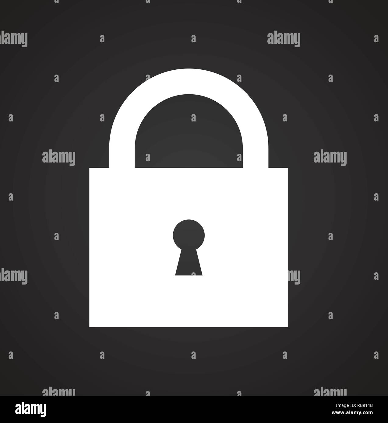Lock icon on black background for graphic and web design, Modern simple ...