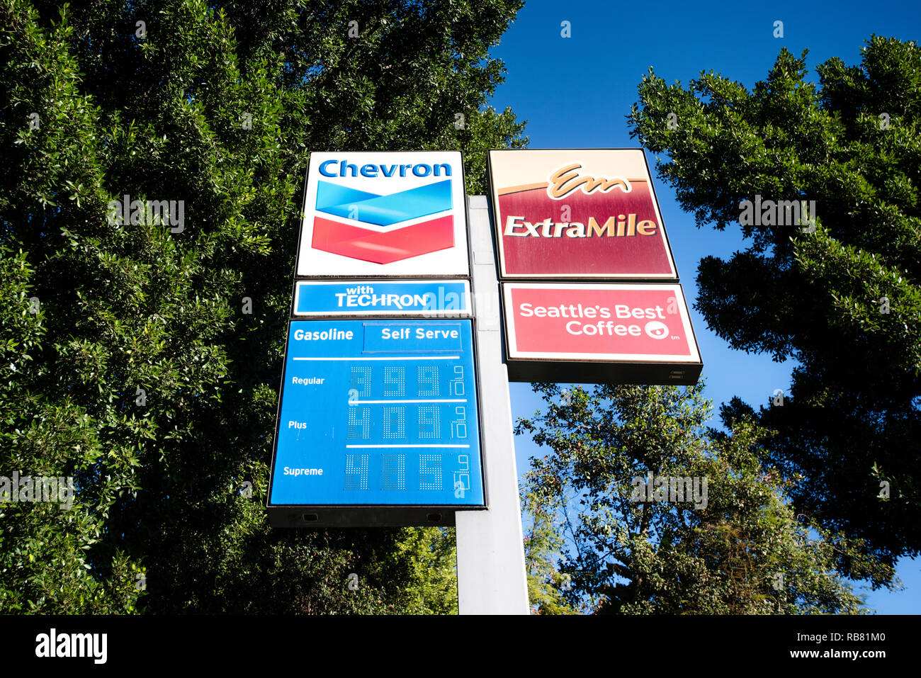 Chevron gas station Stock Photo Alamy