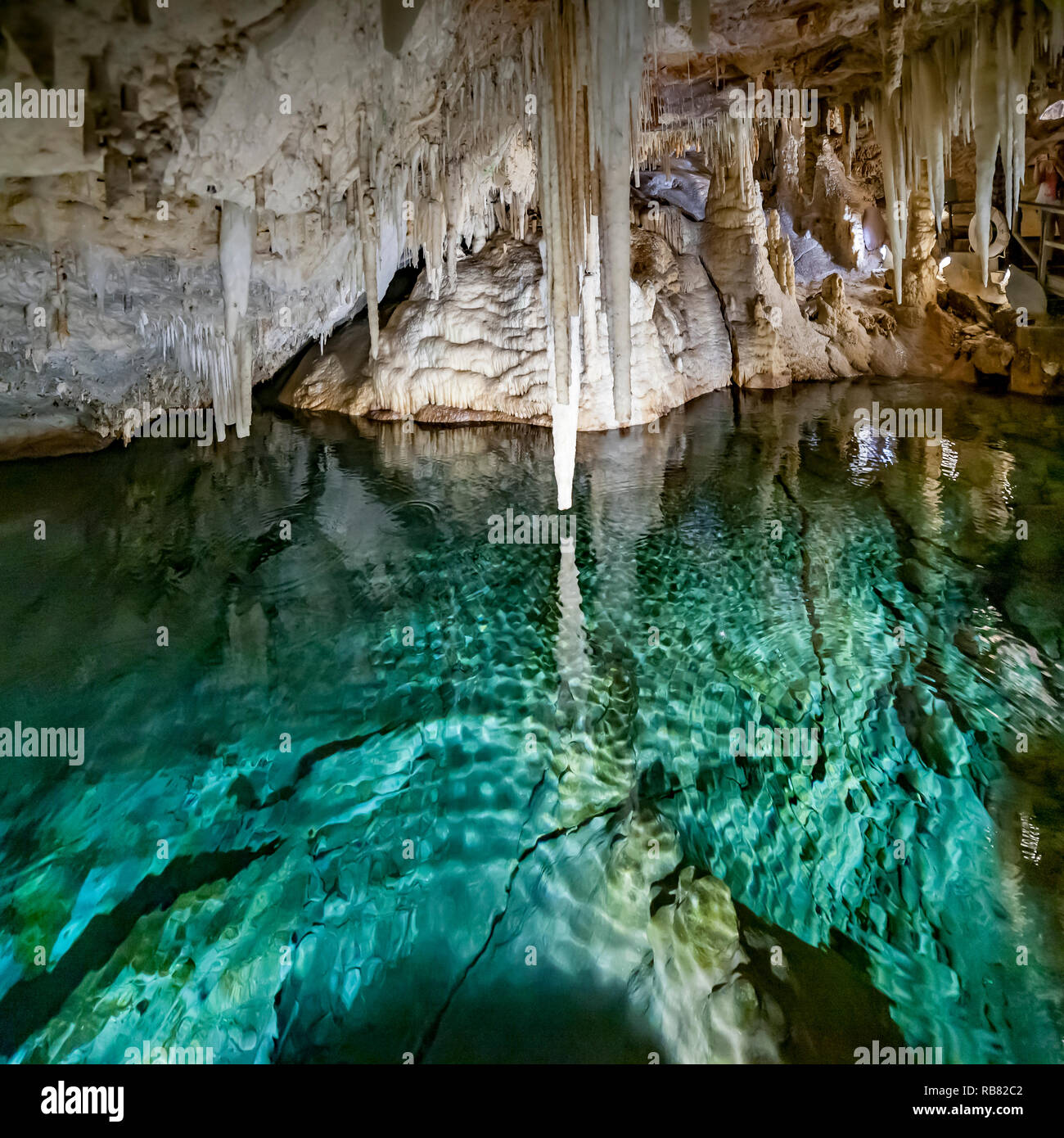 Hamilton, Burmuda. Crystal caves is one of Bermuda's must see natural wonders. Stock Photo