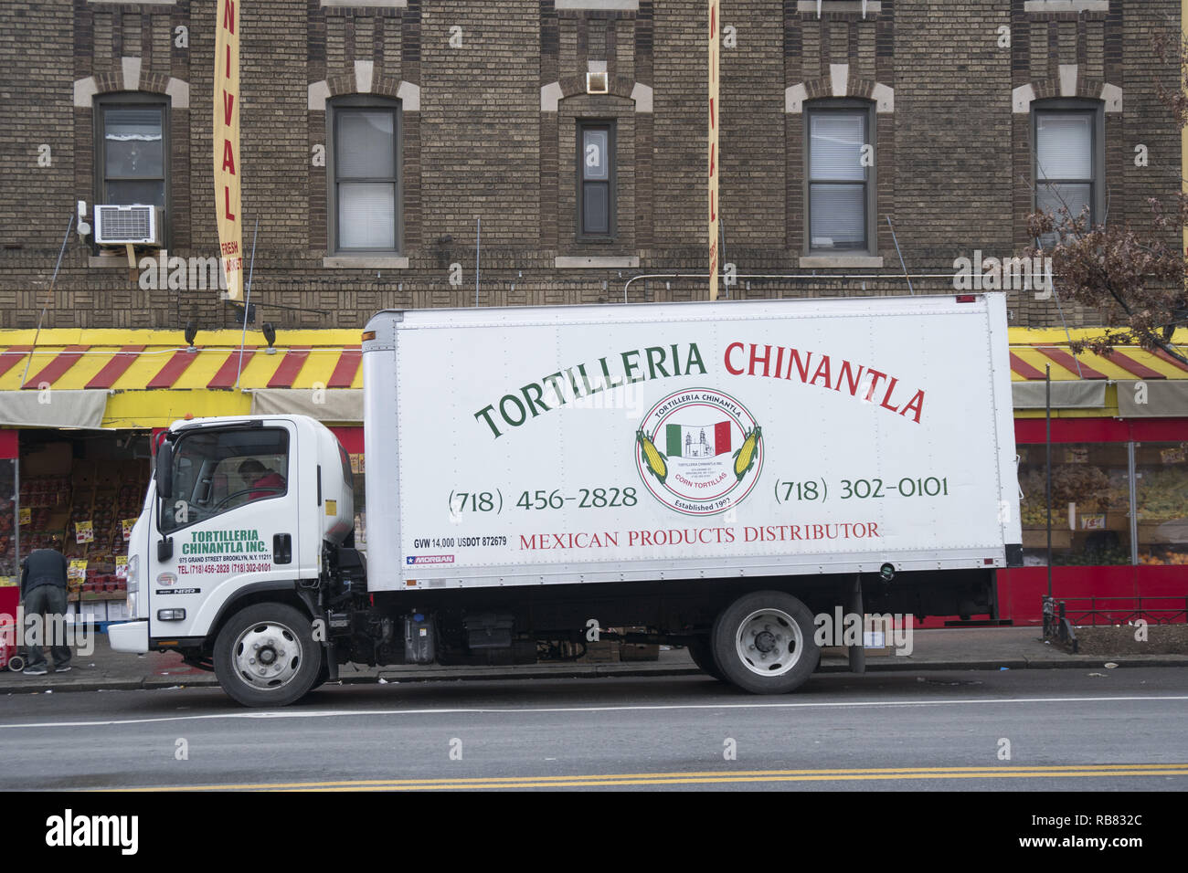 Delivery Truck Of Mexican Food Products Parked On The Street