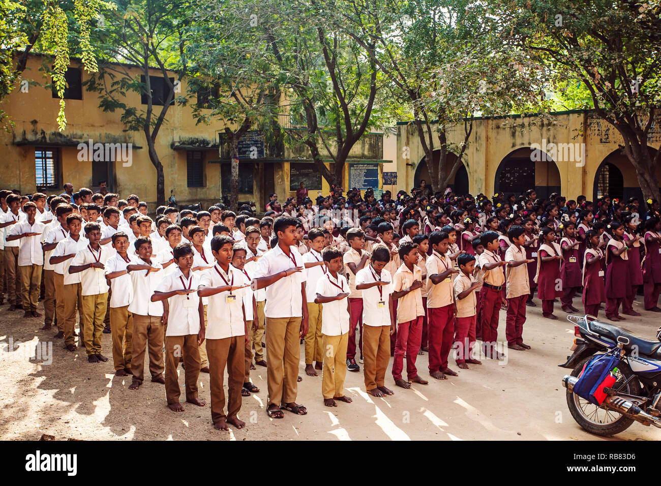 Arunachala, Tiruvannamalai, Tamil Nadu in India, January 30, 2018 Indian Public school