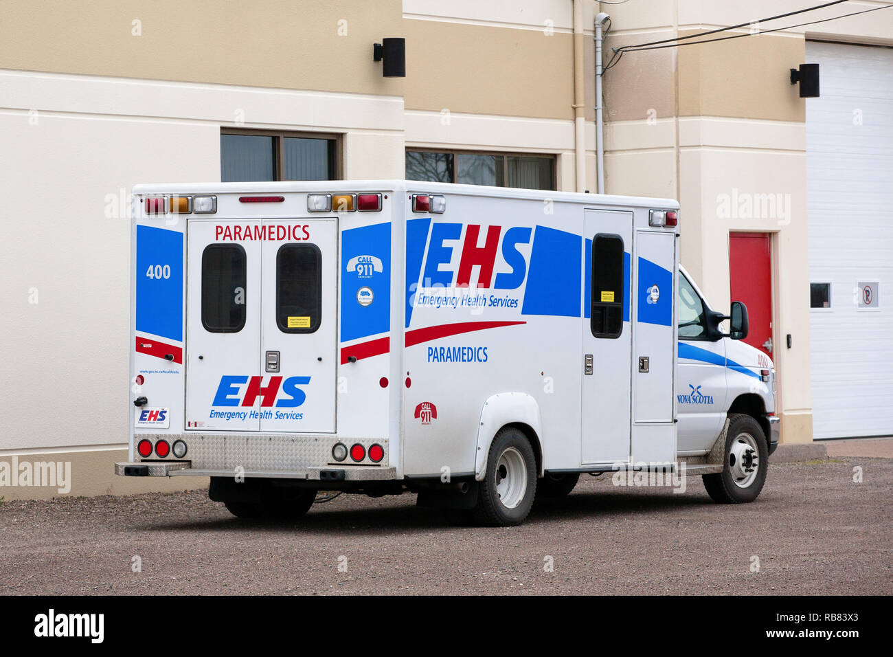 Brookfield, Canada - December 09, 2015: EHS Vehicle. Emergency Health Services, or EHS, provides emergency and primary health care outside of hospital Stock Photo