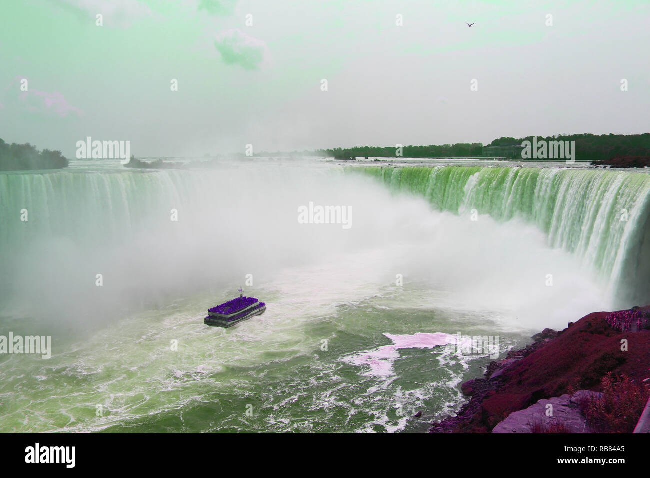 Color Edit of the Niagara Falls in Ontario, Canada. Stock Photo