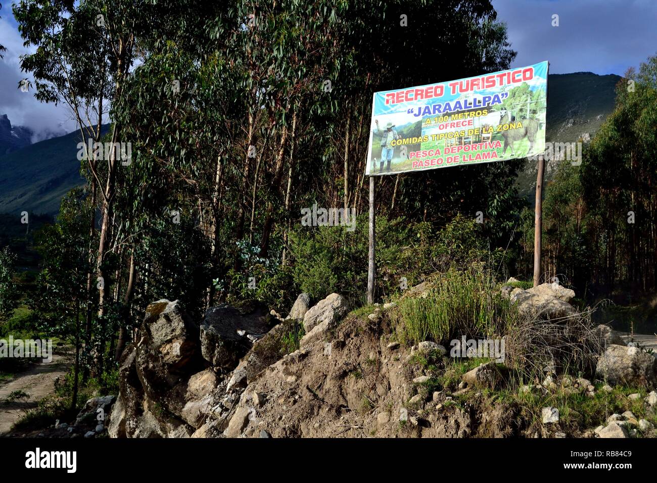 Traditional restaurant in Humacchuco  - National park HUASCARAN. Department of Ancash.PERU                    Stock Photo