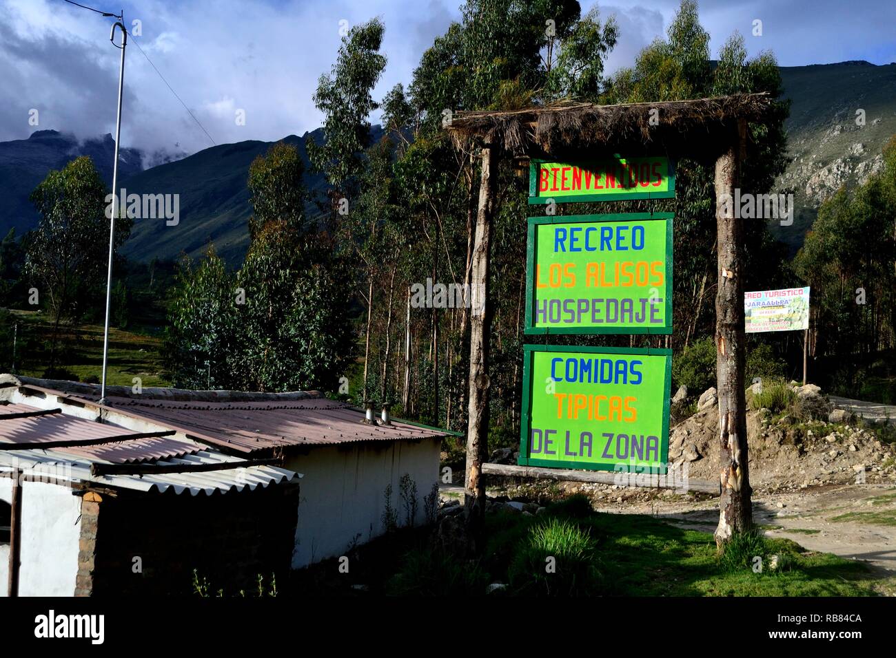 Traditional restaurant in Humacchuco  - National park HUASCARAN. Department of Ancash.PERU                    Stock Photo