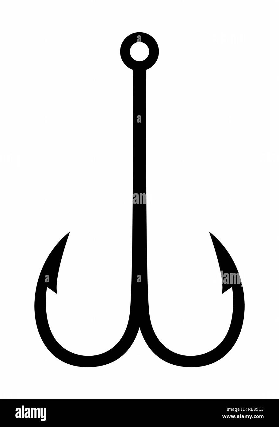 The dark silhouette of a fish hook on white background Stock Vector Image &  Art - Alamy