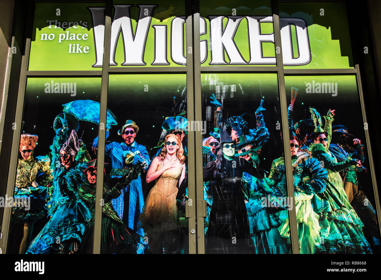 Wicked the musical poster. Los Angeles. CA. Stock Photo