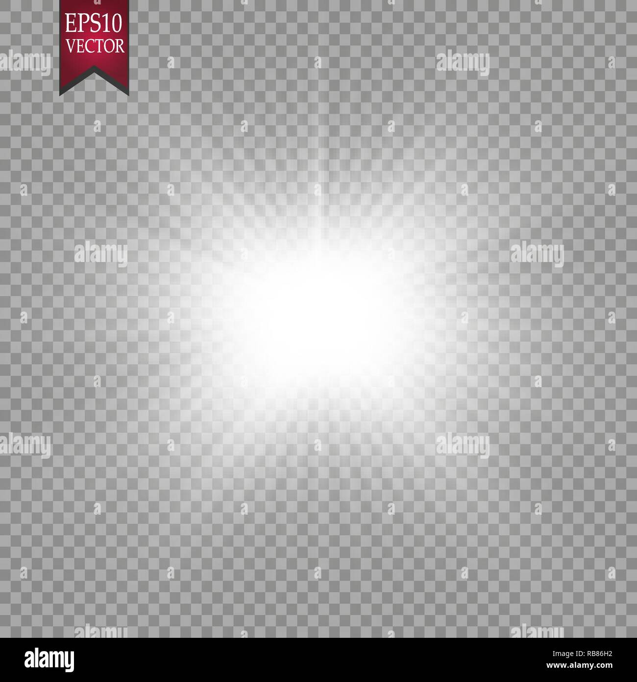 Glow light effect. Starburst with sparkles on transparent background ...
