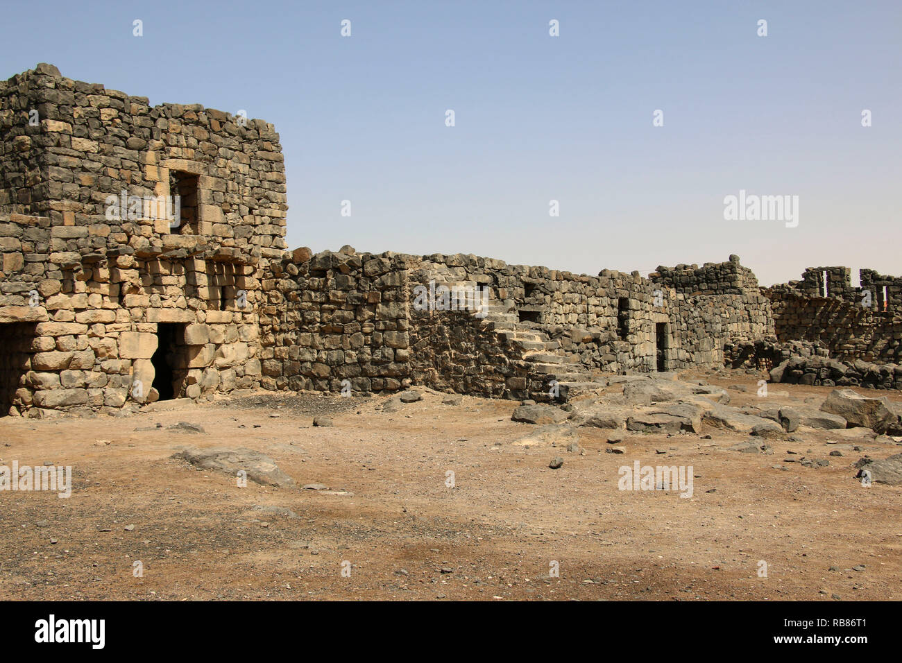 Qasr al-Azraq is one of the Desert castles in the east of Jordan Stock Photo