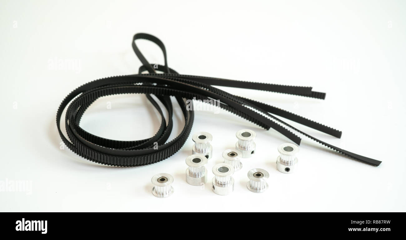 Linear motion belts and pulleys Stock Photo Alamy